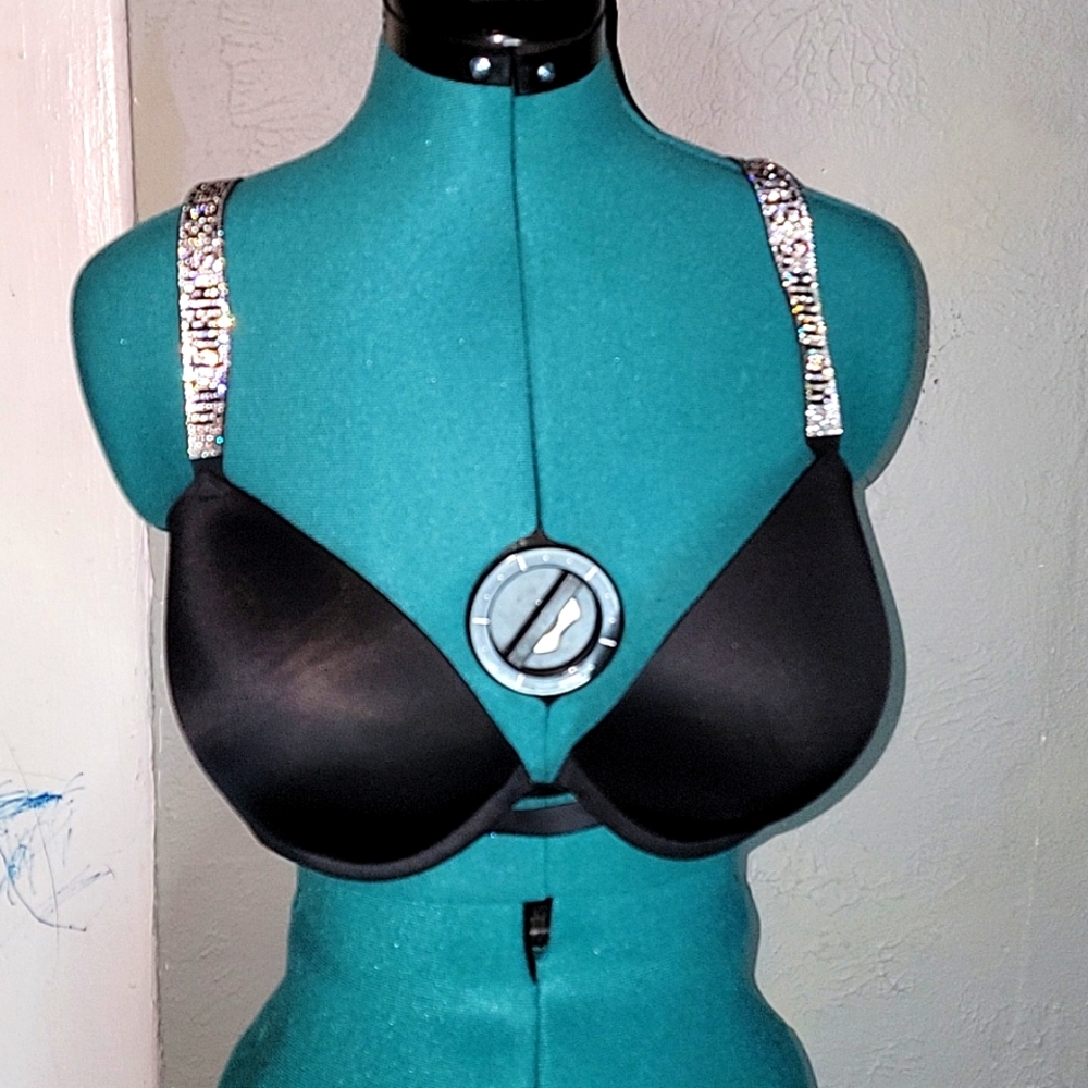 Victorias Secret Rhinestone Strap Bombshell Add-2-Cups Push Up bra